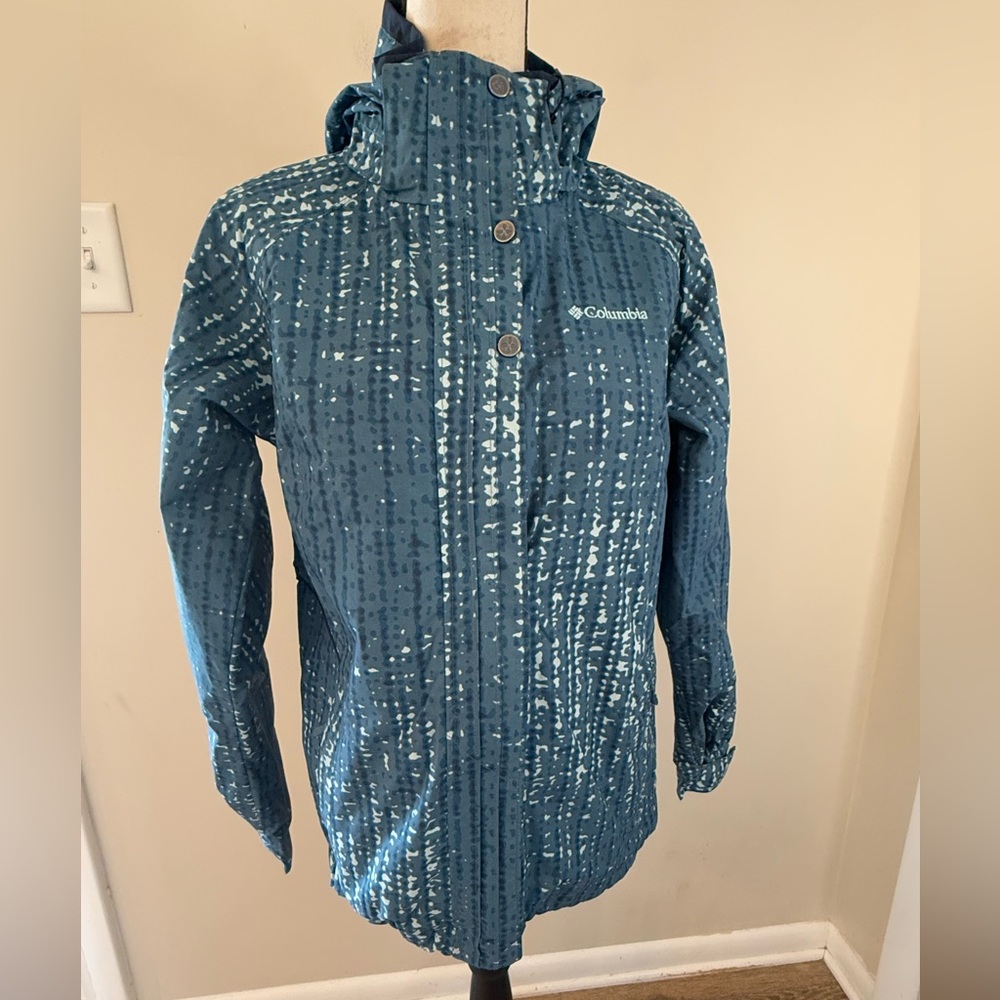 Columbia Performance outerwear jacket blue white boho SZ M FLAW